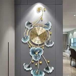 Metal Handmade Mechanical Needle Hanging Clock-Battery Powered Big Size Modern Stylish Home Decor for Living Room Bedroom Hall