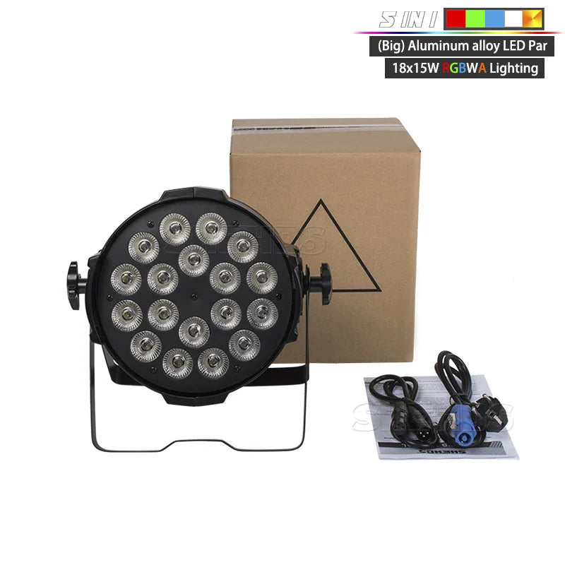 SHEHDS LED Flat/ Big Par 18x18W 6in1 or 18x12W 4in1 Lighting DMX512 Aluminum Alloy Suitable For DJ Disco Christmas Party Stage
