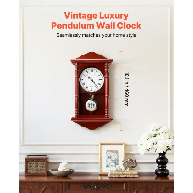 Stock en el extranjero Envío gratis Reloj de péndulo vintage de pared tipo reloj de abuelo de 18 pulgadas con movimiento de cuarzo