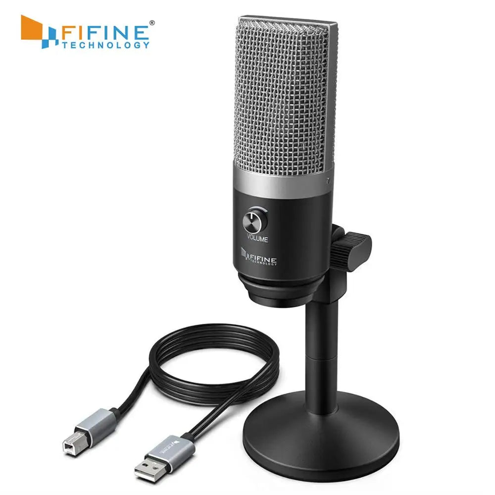 Micrófono USB FIFINE para portátiles y ordenadores para grabación, streaming, locuciones y podcasting de audio y vídeo K670