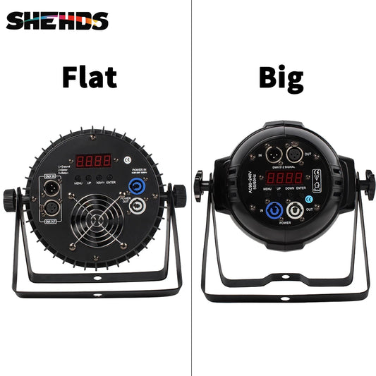 SHEHDS LED Flat/ Big Par 18x18W 6in1 or 18x12W 4in1 Lighting DMX512 Aluminum Alloy Suitable For DJ Disco Christmas Party Stage