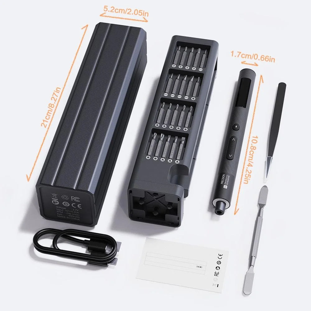 50 in 1 Precision Cordless Electric Screwdriver Set USB Rechargeable Mini Power Drill with LED Light for Electronics Repair and DIY Projects Ideal for Phones Watches Computers and Home Hardware Tools Set for Home Improvement