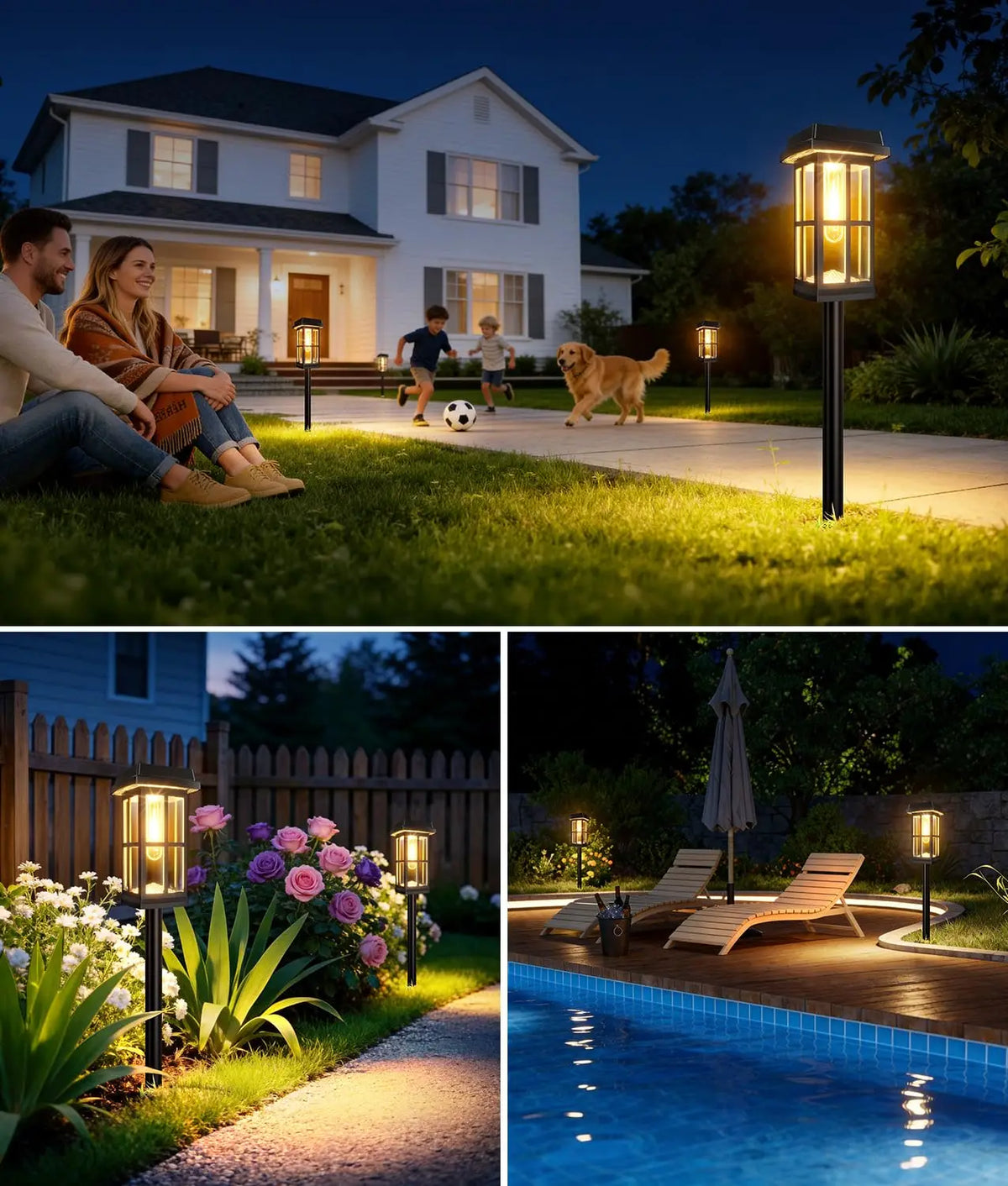 Solar Powered Pathway Lights 4/8 Pack IP65 Waterproof Auto On Off Outdoor Landscape Lighting Decorative Solar Garden Lamps for Patio Lawn Walkway Driveway Yard