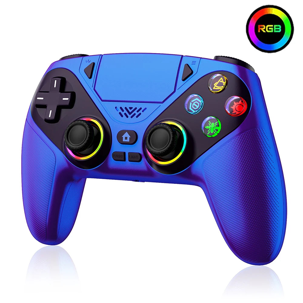 Para mando de PlayStation 5, mando inalámbrico RGB con Bluetooth, gamepad para PS5 con macro/turbo y vibración DualSense