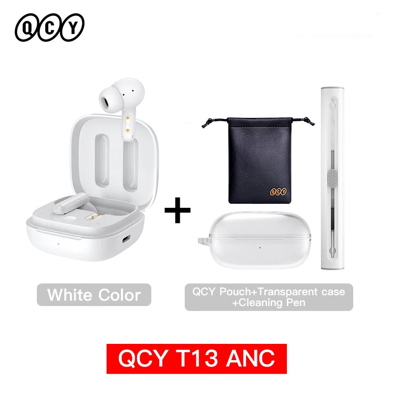 Auriculares inalámbricos QCY T13 ANC Bluetooth 5.3 TWS ANC Cancelación de ruido Auriculares 4 micrófonos ENC Auriculares manos libres intrauditivos