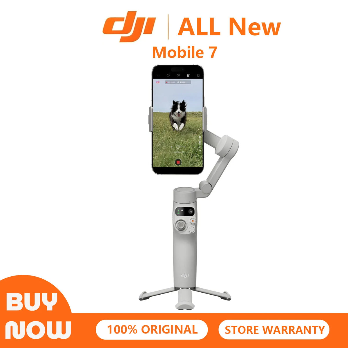 Estabilizador con gimbal DJI Osmo Mobile 7 para iPhone y Android, trípode integrado, estabilizador portátil para iPhone, palo para selfies, gimbal de 3 ejes para teléfono, ActiveTrack 7.0, edición con un toque, 10 horas de uso, carga del teléfono