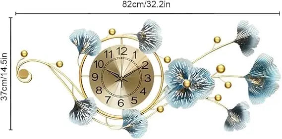 Metal Handmade Mechanical Needle Hanging Clock-Battery Powered Big Size Modern Stylish Home Decor for Living Room Bedroom Hall