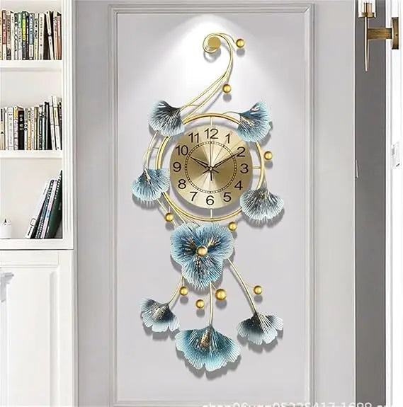 Metal Handmade Mechanical Needle Hanging Clock-Battery Powered Big Size Modern Stylish Home Decor for Living Room Bedroom Hall