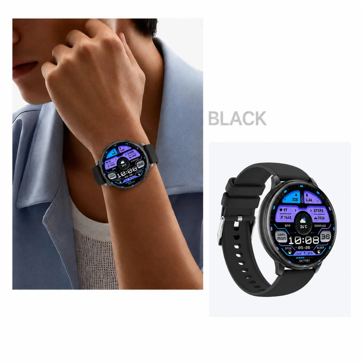 2026 Reloj inteligente con llamada Bluetooth, pantalla táctil completa de 1,38", monitor de actividad física con más de 100 modos deportivos, monitor de frecuencia cardíaca y sueño, resistente al agua, para hombre y mujer, Android, iOS