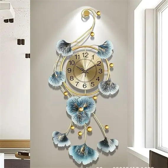 Metal Handmade Mechanical Needle Hanging Clock-Battery Powered Big Size Modern Stylish Home Decor for Living Room Bedroom Hall