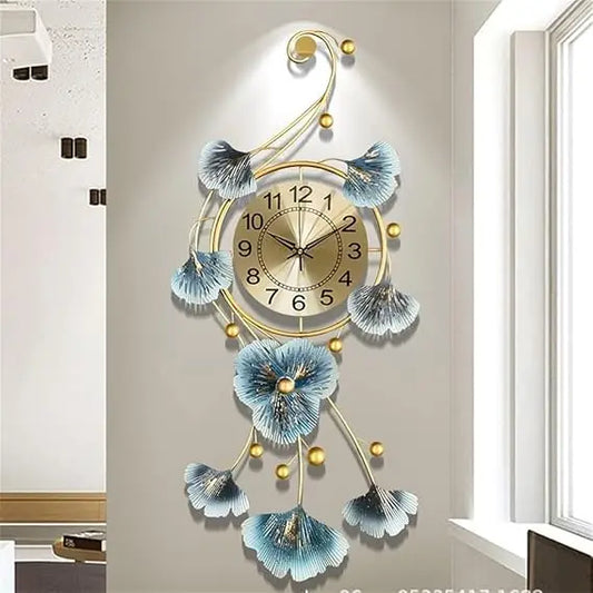 Metal Handmade Mechanical Needle Hanging Clock-Battery Powered Big Size Modern Stylish Home Decor for Living Room Bedroom Hall