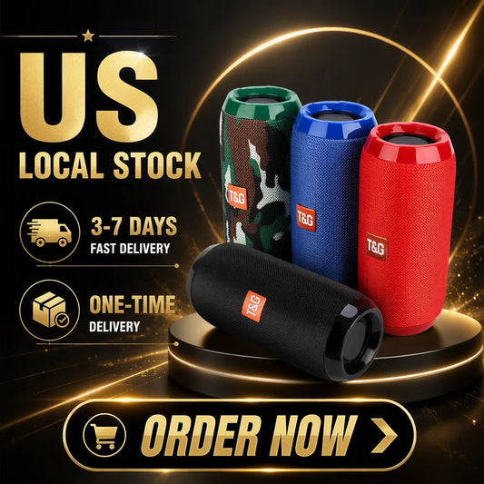 Portable Wireless BT Speaker Waterproof Outdoor Sports, TG117 Subwoofer with TF AUX USB, US Local Stock 3-7 Days Fast Delivery
