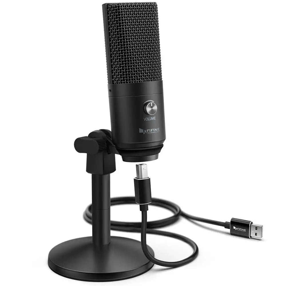 Micrófono USB FIFINE para portátiles y ordenadores para grabación, streaming, locuciones y podcasting de audio y vídeo K670