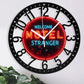 Fashion 25cm Circular Iron Wall Clock with Creative Elements
