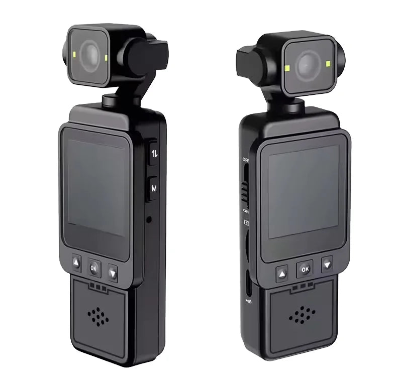Yinzam Portable 1080p 2.5K 4K Gimbal Camera, WiFi One Key Record Lighting Shot Anti-Shake FHD LCD Display Sport Pocket Camera 4K
