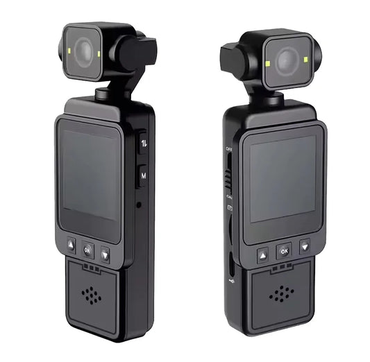Yinzam Portable 1080p 2.5K 4K Gimbal Camera, WiFi One Key Record Lighting Shot Anti-Shake FHD LCD Display Sport Pocket Camera 4K