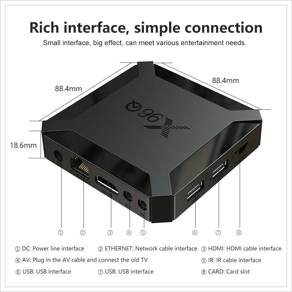 X96Q TV Box 2GB 16GB Allwinner H313 Quad Core Android 10.0 2.4G Wifi 4K HD Set Top Box Smart Media Player