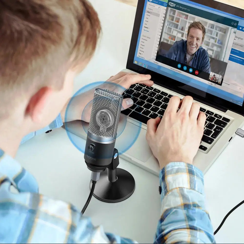 Micrófono USB FIFINE para portátiles y ordenadores para grabación, streaming, locuciones y podcasting de audio y vídeo K670