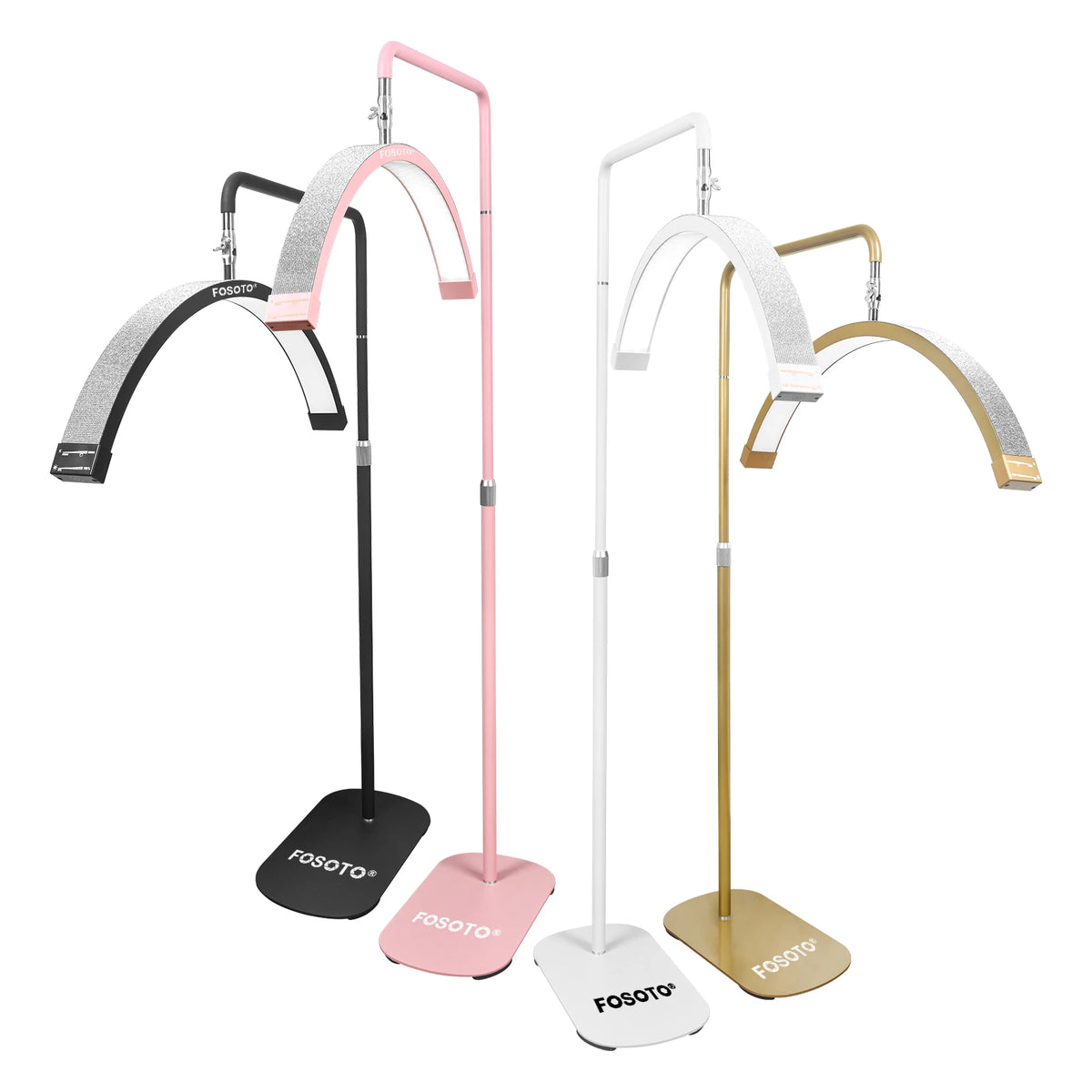 FOSOTO EU US Overseas Warehouse Gold Led Half Moon Light for Lashes Video Ring Lash Lamp for Facial Salon Photography Beauty Bed