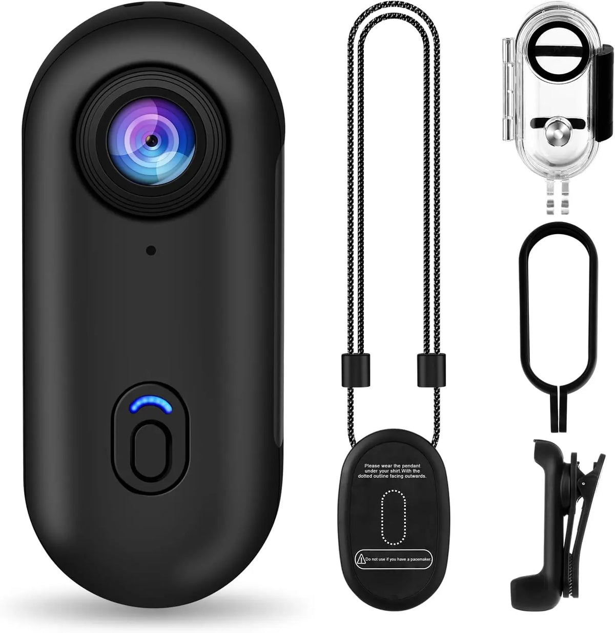 Mini Action Camera, Wearable Recording Camera, 4K Ultra-high Definition Video Quality, Waterproof Design