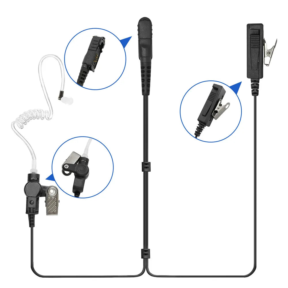 Auricular con micrófono de 2 cables para radio bidireccional XPR3500 XPR3300 XPR3300E DP2400 DP2600