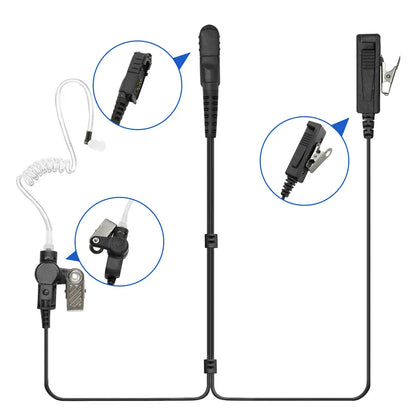 Auricular con micrófono de 2 cables para radio bidireccional XPR3500 XPR3300 XPR3300E DP2400 DP2600