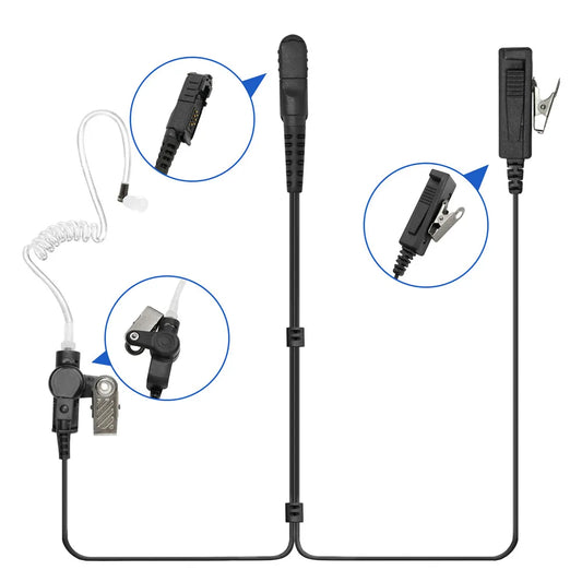Walkie Talkie 2-Wire Mic Headset Earpiece For XPR3500 XPR3300 XPR3300E DP2400 DP2600 Two Way Radio Earphone