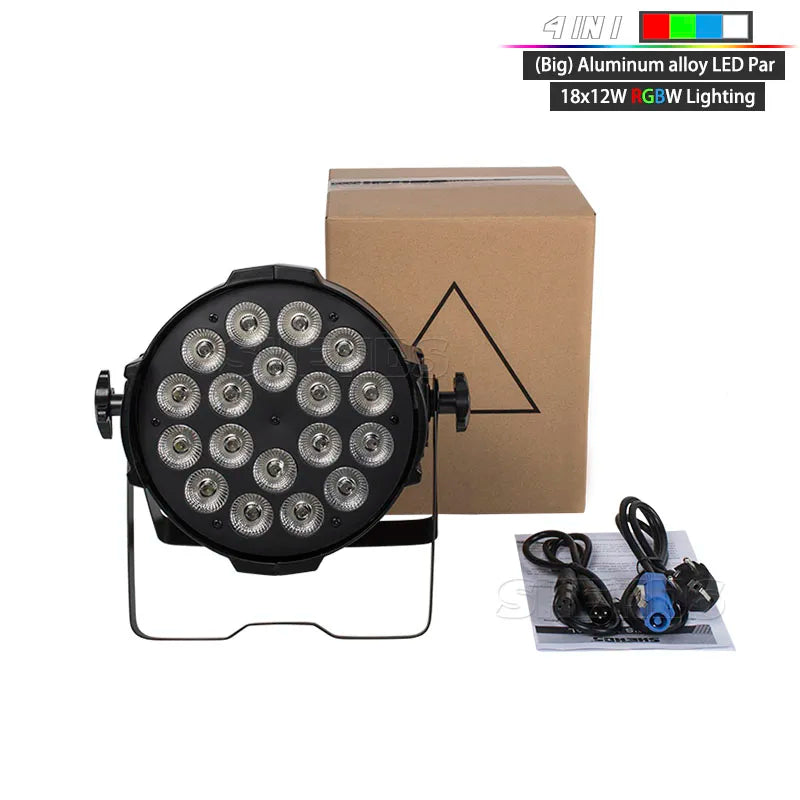 SHEHDS LED Flat/ Big Par 18x18W 6in1 or 18x12W  4in1 Lighting DMX512 Aluminum Alloy Suitable For DJ Disco Christmas Party Stage