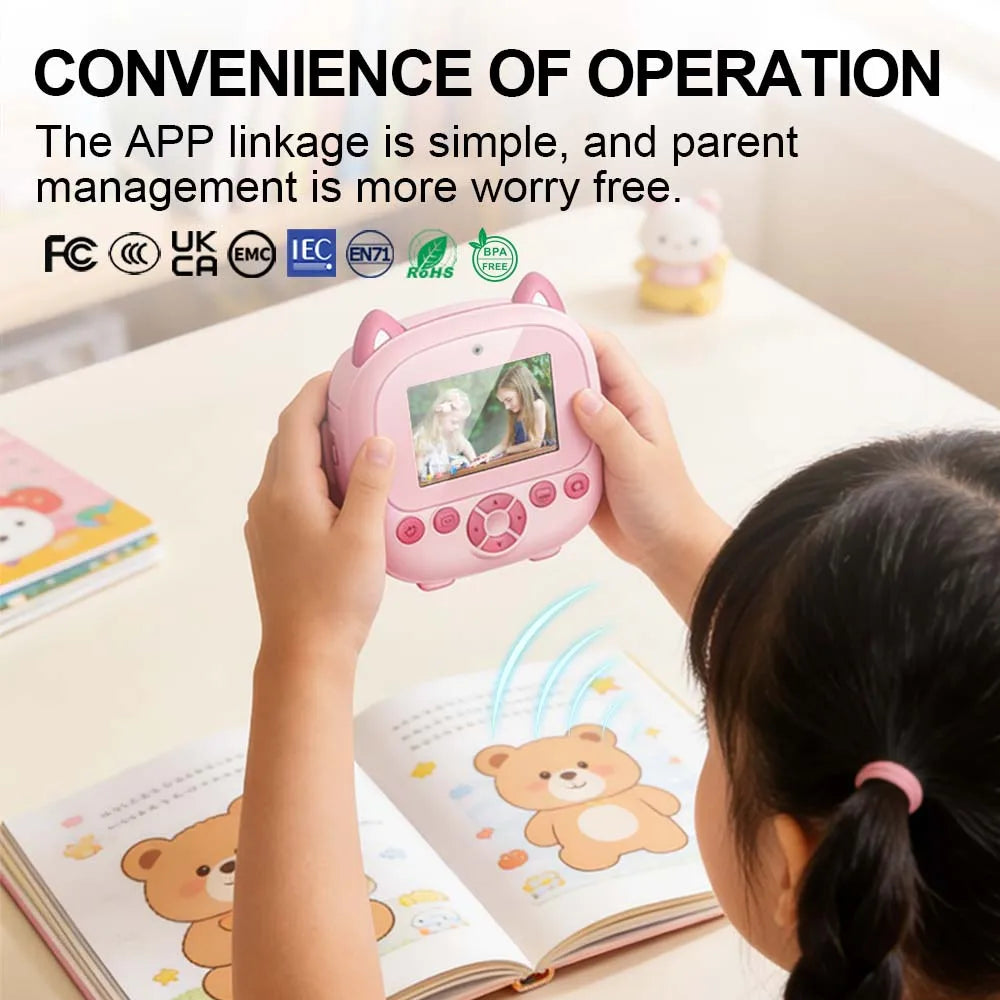 AI Kids Print Camera Intelligent Instant Photo Thermal Printer Children Educational Study Toy US Local Ready Stock