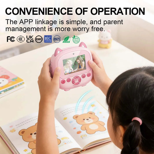 AI Kids Print Camera Intelligent Instant Photo Thermal Printer Children Educational Study Toy US Local Ready Stock