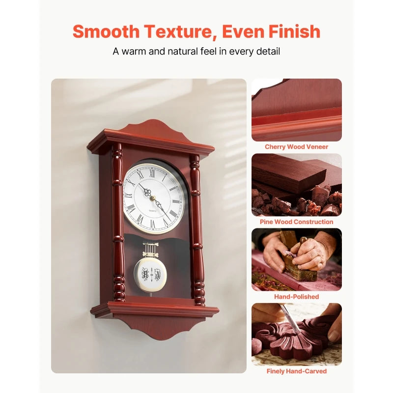 Stock en el extranjero Envío gratis Reloj de péndulo vintage de pared tipo reloj de abuelo de 18 pulgadas con movimiento de cuarzo