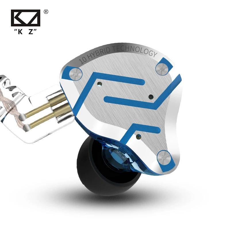Auriculares KZ ZS10 Pro Gold 4BA+1DD híbridos con 10 controladores, graves HIFI, monitor intrauditivo, cancelación de ruido y diadema metálica