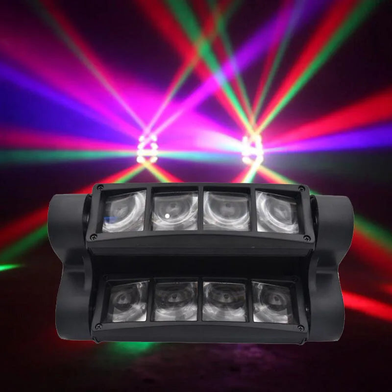 Mini Cabeza Móvil LED 8x3W RGBW Luz de Escenario de Haz LED Spider Iluminación DMX 512 Luz Spider Ideal para Discoteca DJ Fiesta