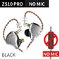 Auriculares KZ ZS10 Pro Gold 4BA+1DD híbridos con 10 controladores, graves HIFI, monitor intrauditivo, cancelación de ruido y diadema metálica