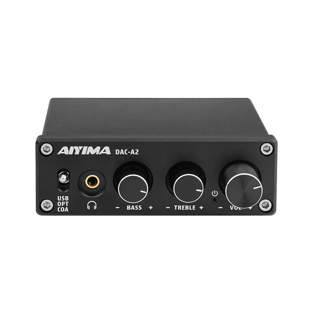 AIYIMA Audio A2 Mini Estéreo USB Decodificador DAC Amplificador de Auriculares Adaptador Conversor para Escritorio Altavoz Activo Alimentado