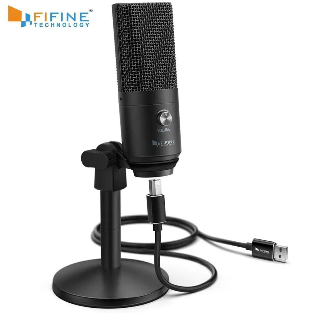 Micrófono USB FIFINE para portátiles y ordenadores para grabación, streaming, locuciones y podcasting de audio y vídeo K670