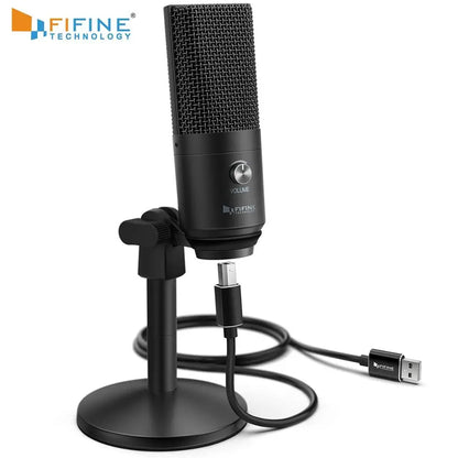 Micrófono USB FIFINE para portátiles y ordenadores para grabación, streaming, locuciones y podcasting de audio y vídeo K670