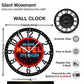 Fashion 25cm Circular Iron Wall Clock with Creative Elements