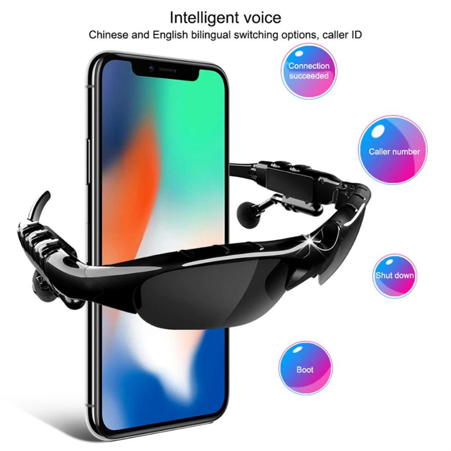 Gafas de sol con auriculares inalámbricos y micrófono, gafas inteligentes con altavoces estéreo, gafas de sol deportivas con auriculares para conducir y montar en bicicleta