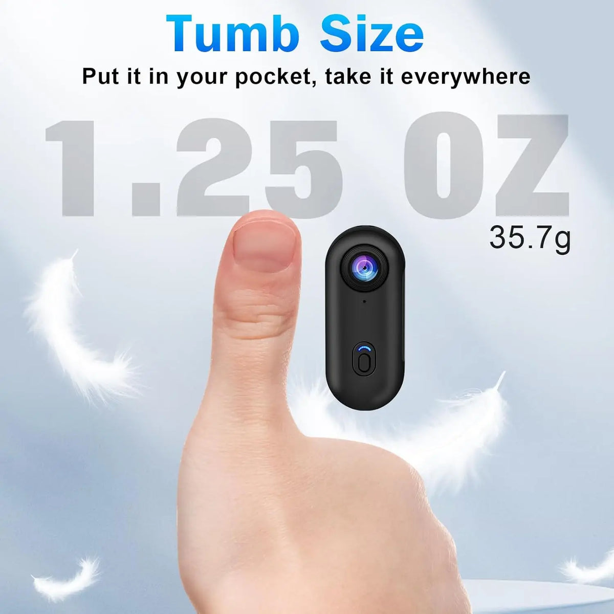Mini Action Camera, Wearable Recording Camera, 4K Ultra-high Definition Video Quality, Waterproof Design
