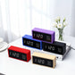Modern Bamboo Rectangle Single Face Electronic Digital LED Alarm Clock Backlight Battery Powered Snooze Function Bedroom Home