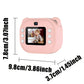 Blue/Pink Multifunction Mini Camera Instant Print, Mini Camera Instant Print Free Camera 2 Sheets of Printing Paper and Lanyard