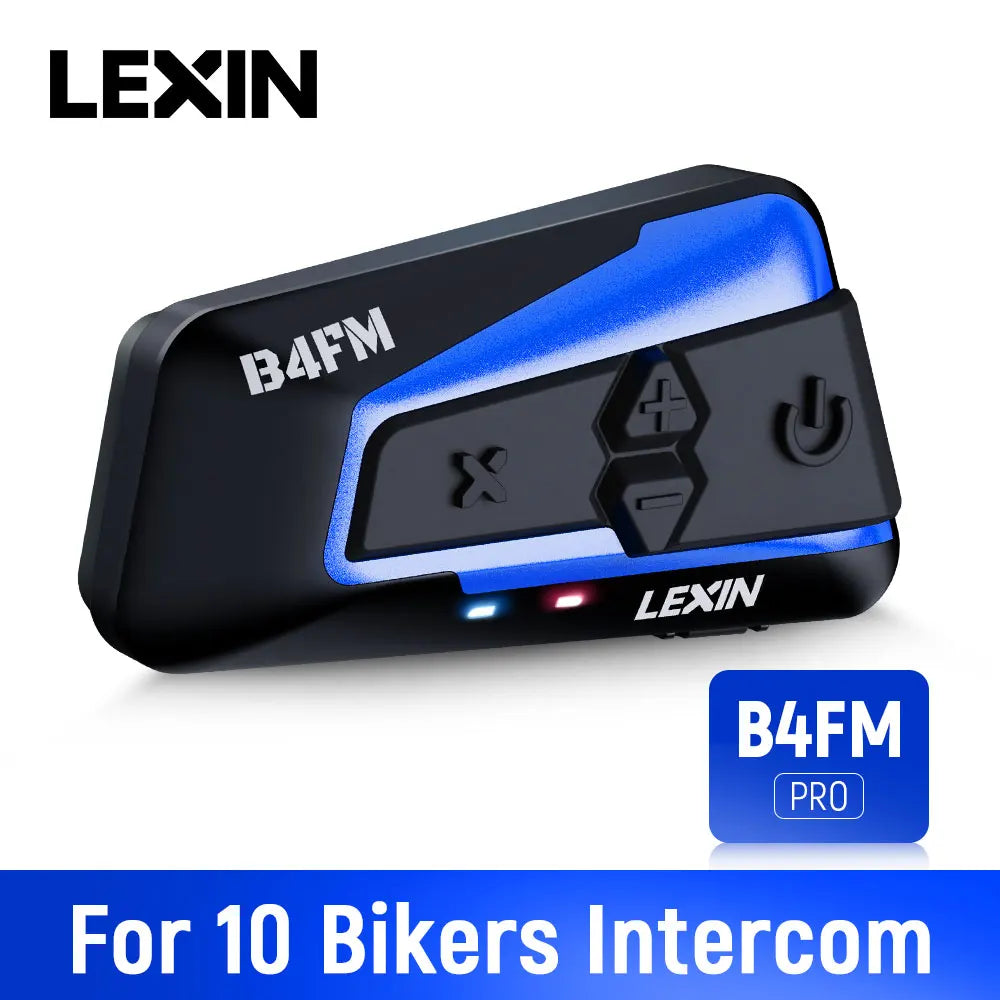 Lexin B4Fm-X Motorcycle Intercom & Helmet Headset 10 Riders 2000m Bluetooth Music Sharing Fast Charging Motorcycle Intercom