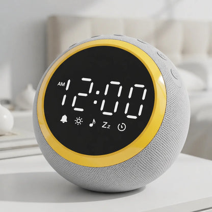 White Noise Sound Machine with 25 Relaxing Sounds, 7 Gentle Alarm Tones, Adjustable Volume Levels and Timer Function