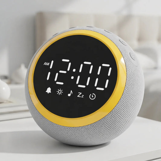 White Noise Sound Machine with 25 Relaxing Sounds, 7 Gentle Alarm Tones, Adjustable Volume Levels and Timer Function