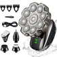 Máquina de afeitar eléctrica recargable con cabezal de nueve cuchillas para corte de pelo en casa, afeitado y depilación, con cuerpo impermeable y cabezal de sujeción magnética