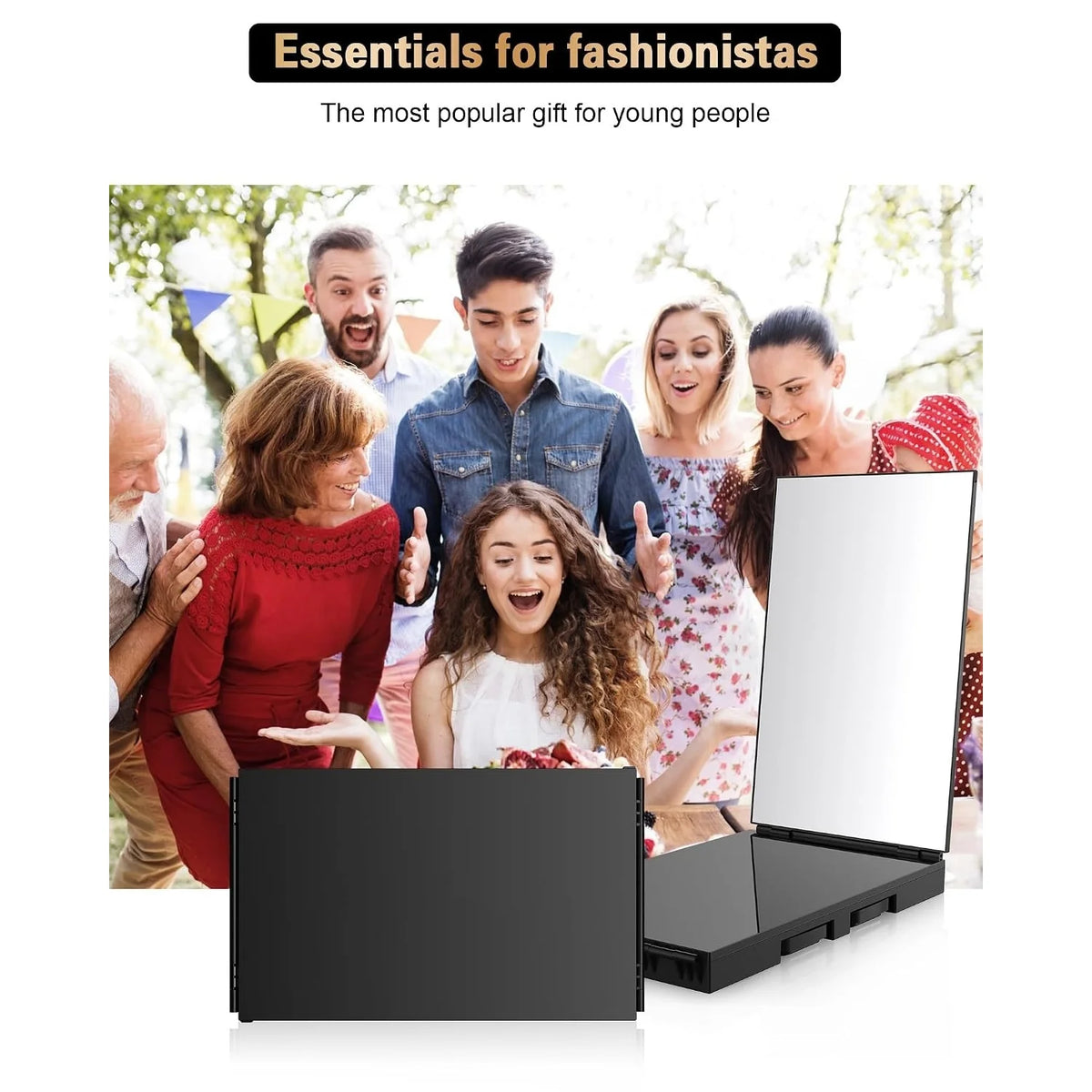 3 Way Mirror for Self Hair Cutting, The 360 Mirror for Shaving, Grooming, Hair Styling, Dye Hair, Makeup, Braiding