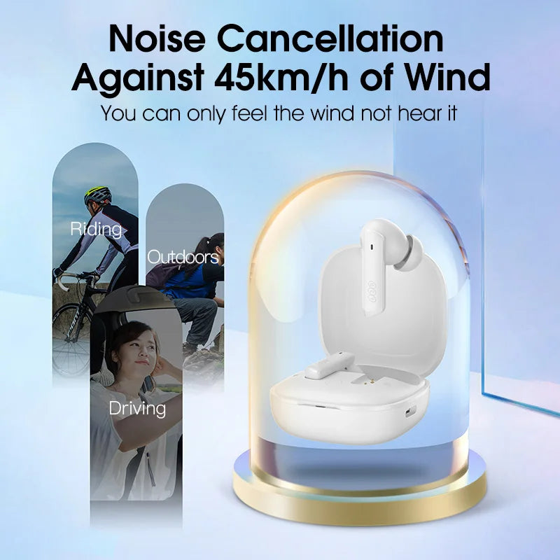 Auricular inalámbrico QCY HT05 MeloBuds ANC con cancelación de ruido de 40 dB, Bluetooth 5.2, 6 micrófonos, ENC, llamadas HD, modo transparencia
