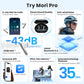 Auriculares Bluetooth 5.4 HAYLOU Mori Pro - Auriculares con cancelación activa de ruido ANC de 43 dB, 6 micrófonos, conexión inalámbrica y 35 horas de autonomía de batería