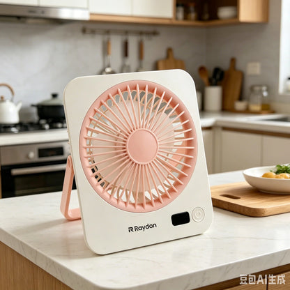 1 ud. Mini ventilador de escritorio recargable por USB, indicador de batería, ventilador personal ultrasilencioso de 5 velocidades, ventilador portátil con asa plegable, adecuado para oficina, hogar, dormitorio, viajes y acampada